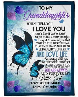 Personalized To My Granddaughter I Love You So Much From Grandma| Fleece Sherpa Woven Blankets| Gifts For Granddaughter | Mazezy UK