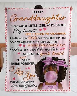 Personalized To My Granddaughter Keep Me In Your Heart Love From Grandma| Fleece Sherpa Woven Blankets| Gifts For Granddaughter | Mazezy CA