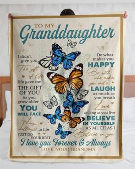 Personalized To My Granddaughter Love From Grandma Forever And Always| Fleece Sherpa Woven Blankets| Gifts For Granddaughter | Mazezy AU