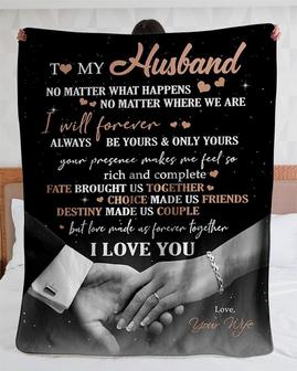 Personalized To My Husband Destiny Made Us Couple| Fleece Sherpa Woven Blankets| Gifts For Husband | Mazezy