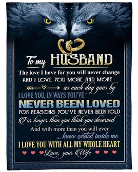 Personalized To My Husband I Love You More And More| Fleece Sherpa Woven Blankets| Gifts For Husband | Mazezy CA
