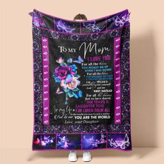 Personalized To My Mom I Love You Butterfly | Fleece Sherpa Woven Blankets| Mothers Day Gifts 2021| Blanket for Mom| Gift for Mothers | Mazezy