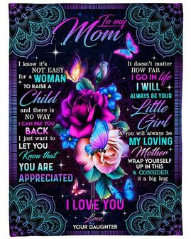 Personalized To My Mom I Love You Flower | Fleece Sherpa Woven Blankets| Mothers Day Gifts 2021| Blanket for Mom| Gift for Mothers | Mazezy