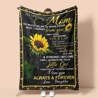 Personalized To My Mom Love From Daughter Sunflower | Fleece Sherpa Woven Blanket| Mothers Day Gifts 2021| Blanket for Mom| Gift for Mothers | Mazezy