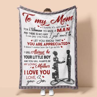 Personalized To My Mom Love From Son | Fleece Sherpa Woven Blankets| Mothers Day Gifts 2021| Blanket for Mom| Gift for Mothers | Mazezy