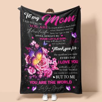Personalized To My Mom You Are The World | Fleece Sherpa Woven Blankets| Mothers Day Gifts 2021| Blanket for Mom| Gift for Mothers | Mazezy
