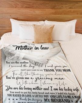 Personalized To My Mother-In-Law Thank You Mom Your Daughter-In-Law| Fleece Sherpa Woven Blankets| Gifts For Mother-In-Law, Christmas Gifts | Mazezy