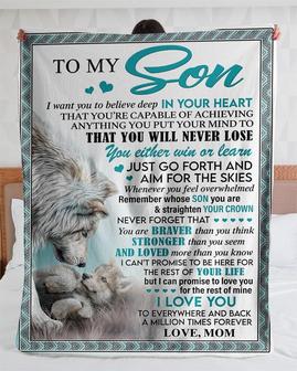 Personalized To My Son A Million Times ForeverI Love You| Fleece Sherpa Woven Blankets| Gifts For Son | Mazezy DE