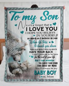 Personalized To My Son I'll Always Have Your Back Love From Mom| Fleece Sherpa Woven Blankets| Gifts For Son|Christmas Gifts | Mazezy DE