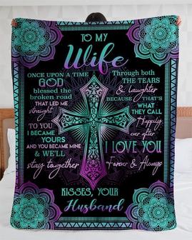 Personalized To My Wife I Love You From Husband| Fleece Sherpa Woven Blankets| Gifts For Wife | Mazezy CA