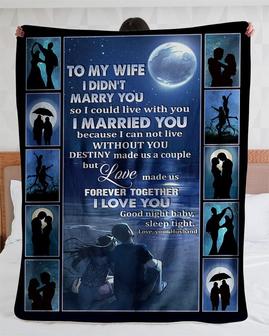 Personalized To My Wife Sleep Tight Love From Husband| Fleece Sherpa Woven Blankets| Gifts For Wife | Mazezy
