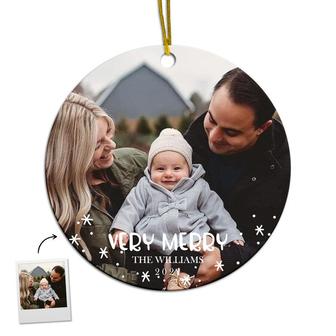 Personalized Very Merry Ornament | Christmas Decor | Gift For Family | Custom Photo Ornament | Mazezy