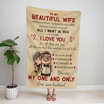 Personalized Wife Blanket, Romantic Blanket, I Love My Wife Blanket, To My Beautiful Wife Gift, To My Wife Blanket, Wife Gift, Anniversary | Mazezy