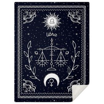 Personalized Zodiac Blanket| Fleece Sherpa Woven Blankets| Horoscope Astrology Gift- Custom Birthday Gifts | Mazezy UK