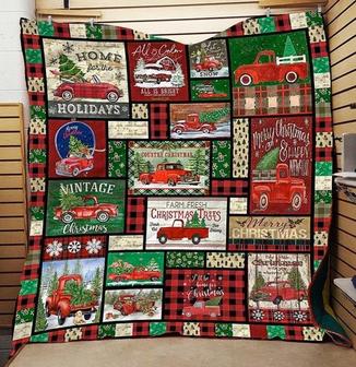 Red Car Christmas Blankets, Christmas tree blankets, Christmas gift for family, snowman Mom and daughter, gift for her, car and tree blanket | Mazezy