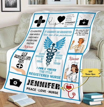 Registered Nurse Customized Blanket, Blanket For Nurse, Gift For Nurse/Health workers, Nurse Blanket, Gift For Christmas, Birthday, Fleece | Mazezy