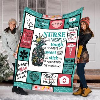 Rockin The Nurse Life Blanket , Women's Day Gifts, Christmas Gift For Mom Nurse , Anniversary Gift, Nurse Blanket | Mazezy