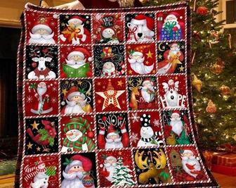 Santa and Snowman Blankets, Christmas blanket, Christmas gift for family, red blanket, daddy and daughter, snowman gifts for mom | Mazezy