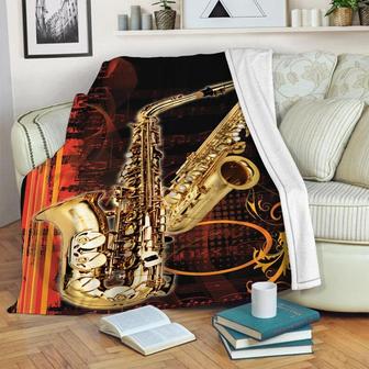 Saxophone Blanket, Gift For Saxophone lover, Gift For Dad, Special Gift, Birthday Gift | Mazezy