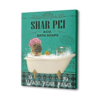 Shar Pei And Co Bath Soaps Wash Your Paws Canvas | Mazezy
