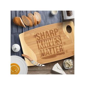 Sharp Knives Matter Cutting Board Bamboo Wood Wooden Funny Cooking Cook BBQ Chef Culinary Kitchen Gift Idea for Men Women Mom Dad Husband | Mazezy CA