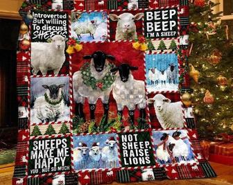Sheep Christmas Blankets,Farmer Blankets, Christmas gift for family, Sheep makes me happy Mom and daughter, gift for her, Sheep Blankets | Mazezy