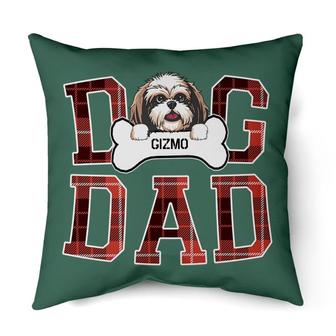 Custom Shih Tzu Dog Dad, Green Tartan Pattern, Personalized Christmas Gifts for Dog Lovers | Mazezy