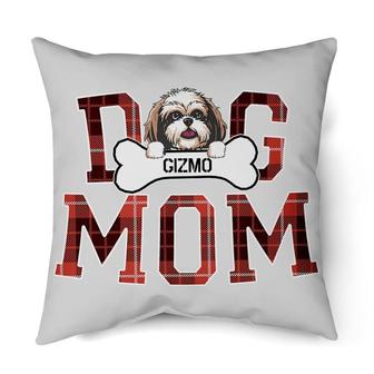Custom Shih Tzu Dog Mom, Green Tartan Pattern, Personalized Christmas Gifts for Dog Lovers | Mazezy