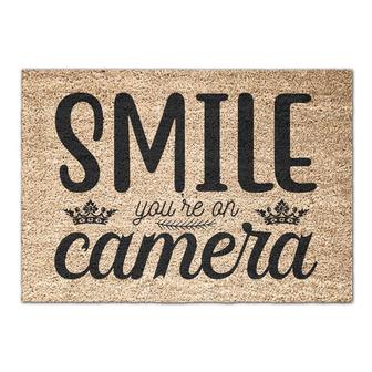 Smile You're on Camera Doormat | Creative Home Decor | Mazezy DE