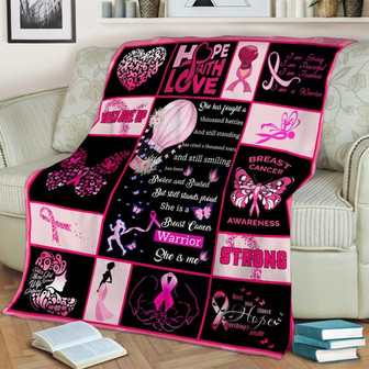 Special Gift For Breast Cancer Patient, Breast Cancer Blanket Sherpa Fleece mink Blanket, Meaningful Blanket - Gifts Her | Mazezy