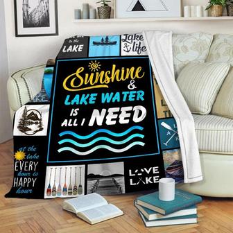 Sunshine & Lake Water Is All I Need Blanket, Christmas Gift For Camper, Anniversary Gift, Camping Blanket, Outdoor Blanket | Mazezy