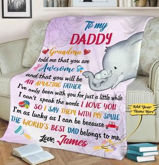 The World's Best Dad Belongs To Me, Customized Blanket For Daddy, Gift Ideas For Dad, Custom Fleece Blanket, Father's Day Gift | Mazezy