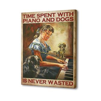 Time Spent With Piano And Dogs Canvas | Mazezy