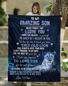 To my amazing son blankets, Lion blanket from Mom, Fleece sherpa blanket, Son's birthday, Custom blanket, gift from dad, Personalized gifts, | Mazezy