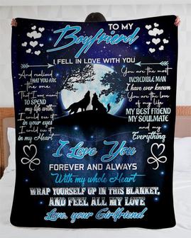 To my boyfriend Blankets, Custom Fleece Sherpa Blankets,Christmas blanket Gifts,husband and wife gifts, girlfriend and boyfriend | Mazezy CA