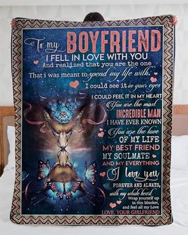 To my Boyfriend Blankets, I fell in love with you, Custom Fleece Sherpa Blankets,Christmas blanket Gifts,blanket gifts from girlfriend | Mazezy