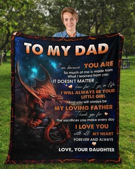 To my Dad blanket, Father blanket, blanket from daughter, Fleece sherpa blanket, Custom blanket, family blanket, gift from son | Mazezy DE
