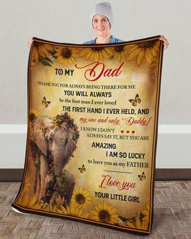 To my dad Blanket,dad and little girl blankets,Custom Fleece Sherpa Blankets,Christmas blanket Gifts,size 30"x40", 50"x60, 60"x80" | Mazezy CA