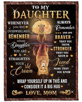 To my daughter blanket, Blanket for daughter, Personalized Fleece Sherpa Blankets,Christmas blankets, mother mom gifts, lion blanket | Mazezy