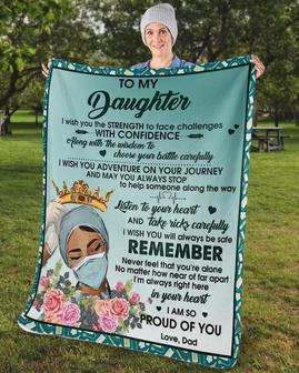 To my daughter blanket from Dad Mom, Custom Fleece Sherpa Blankets,Christmas blanket Gifts, birthday gifts for daughter | Mazezy