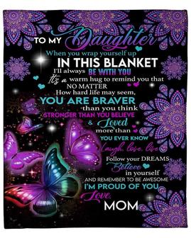 To my daughter Blanket, Personalized Fleece Sherpa Blankets, gift for daughter, daughter's birthday gift, mom and daughter | Mazezy