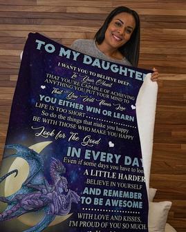 To my daughter blankets, blanket gifts from mom dad, Custom Fleece Sherpa Blankets,Christmas blanket Gifts, daughter Christmas gifts | Mazezy UK