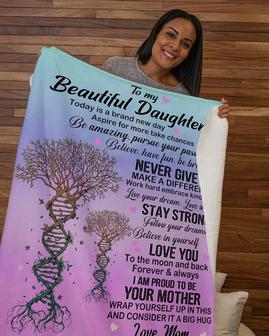 To my daughter Blankets, blanket gifts from mom dad, Custom Fleece Sherpa Blankets,Christmas blanket Gifts, daughter gifts | Mazezy DE