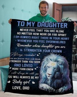 To my daughter Blankets, Custom Fleece Sherpa Blankets,Christmas blanket Gifts, Dad and daughter gifts, size 30"x40", 50"x60", 60"x80" | Mazezy AU