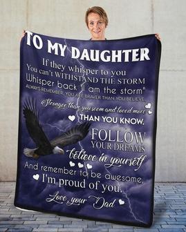 To my daughter Blankets, Custom Fleece Sherpa Blankets,Christmas blanket Gifts, dad and daughter blanket, size 30"x40", 50"x60", 60"x80" | Mazezy AU
