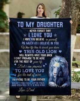 To my daughter blankets, Lion blanket from Dad, Fleece sherpa blanket, Daughter birthday, Custom blanket, gift from mom, Personalized gifts, | Mazezy DE