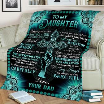 To My Daughter From Dad Blanket, Gift For Birthday Girl, Anniversary Gift, Daughter Blanket, Gift for Daughter | Mazezy