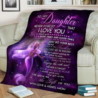 To My Daughter Little Mermaid Blanket, Gift For Birthday Girl, Anniversary Gift, Daughter Blanket, Gift for Daughter, Family Elephant | Mazezy