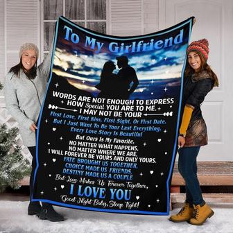 To My GirlFriend Union Love From BoyFriend Blanket, Fleece Sherpa Mink Blankets, Christmas Gift For Her, Anniversary Gift | Mazezy CA
