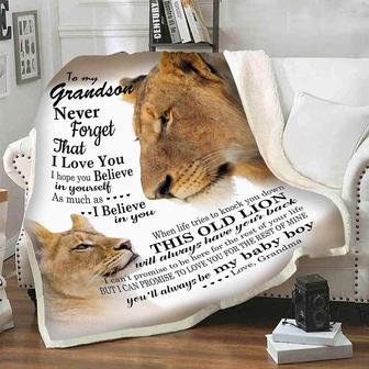 To My Grand Son Blanket From Grandma, Grand Son's Day Gift, Gift For Birthday, Christmas, Gift From Grandma, Family Blanket, Emotional Gift | Mazezy